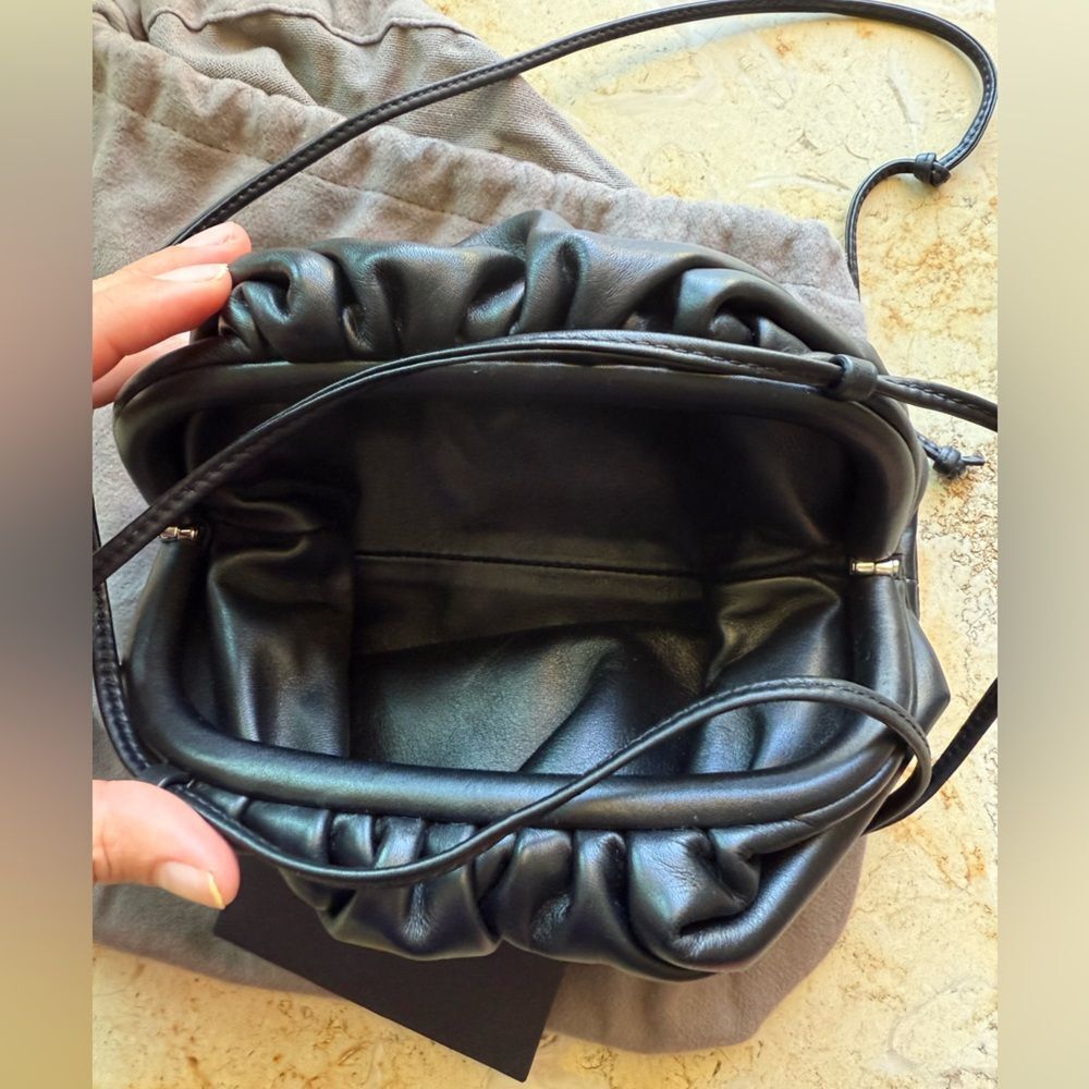Bottega Veneta The Pouch Mini Leather Crossbody, Black - Picture 5 of 7